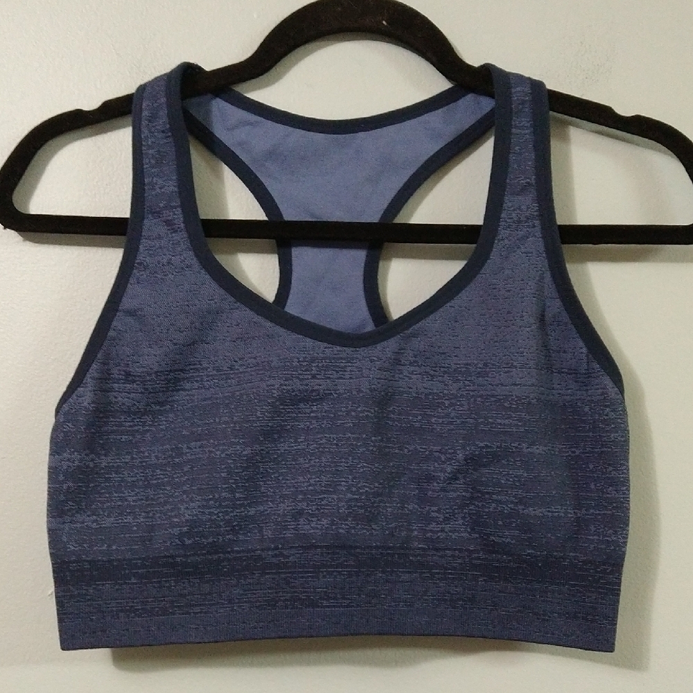 Blue Sports Bra Member's Mark Seamless Racerback Support Size XL #1279